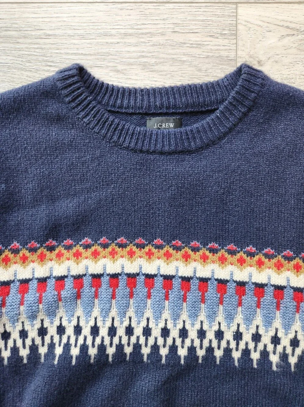 J Crew Fair Isle Lambswool Blend Crewneck Sweater Mens Xl Nwt
